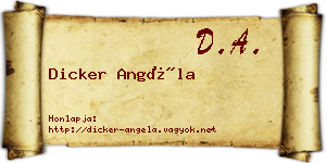 Dicker Angéla névjegykártya